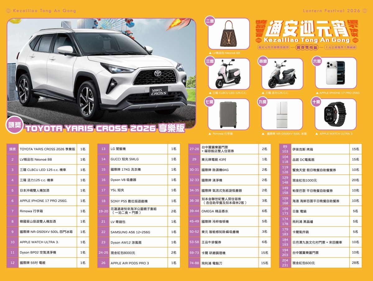 🏮港邊最有年味的小過年!蚵子寮通安宮通安迎元宵|頭獎 TOYOTA YARIS CROSS 2026 🚗 - 第5張圖 🏮港邊最有年味的小過年!蚵子寮通安宮通安迎元宵|頭獎 TOYOTA YARIS CROSS 2026 🚗
